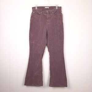 Lucky Brand High Rise Corduroy Stevie Flare pants stretch Huckleberry purple